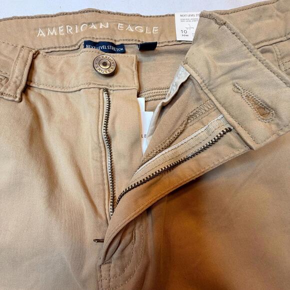 NTW American Eagle Hi Rise Jegging Jeans Size 10 Brown Tan Stretch - Picture 12 of 13